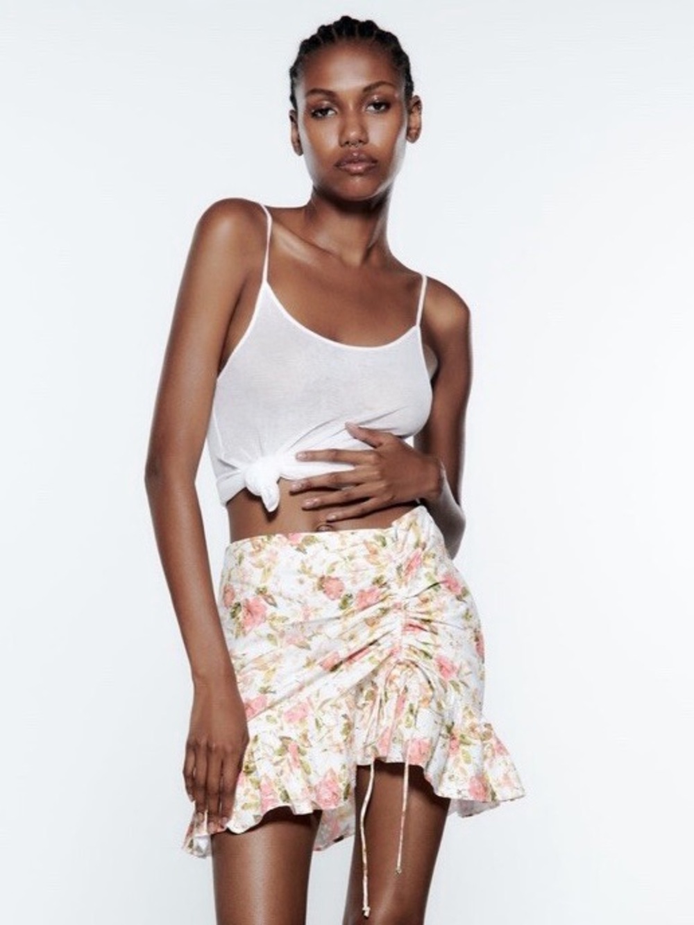 Zara Floral Mini Skirt